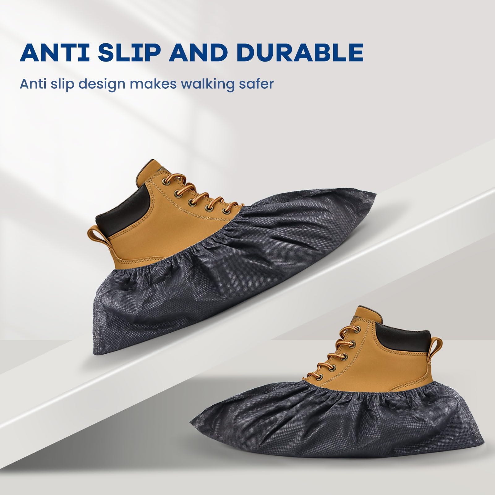 Paquete de 1000 fundas desechables antideslizantes para zapatos, fundas extragrandes duraderas para zapatos y botas, fundas de tela no tejida de primera calidad para botas de interior (500 pares)