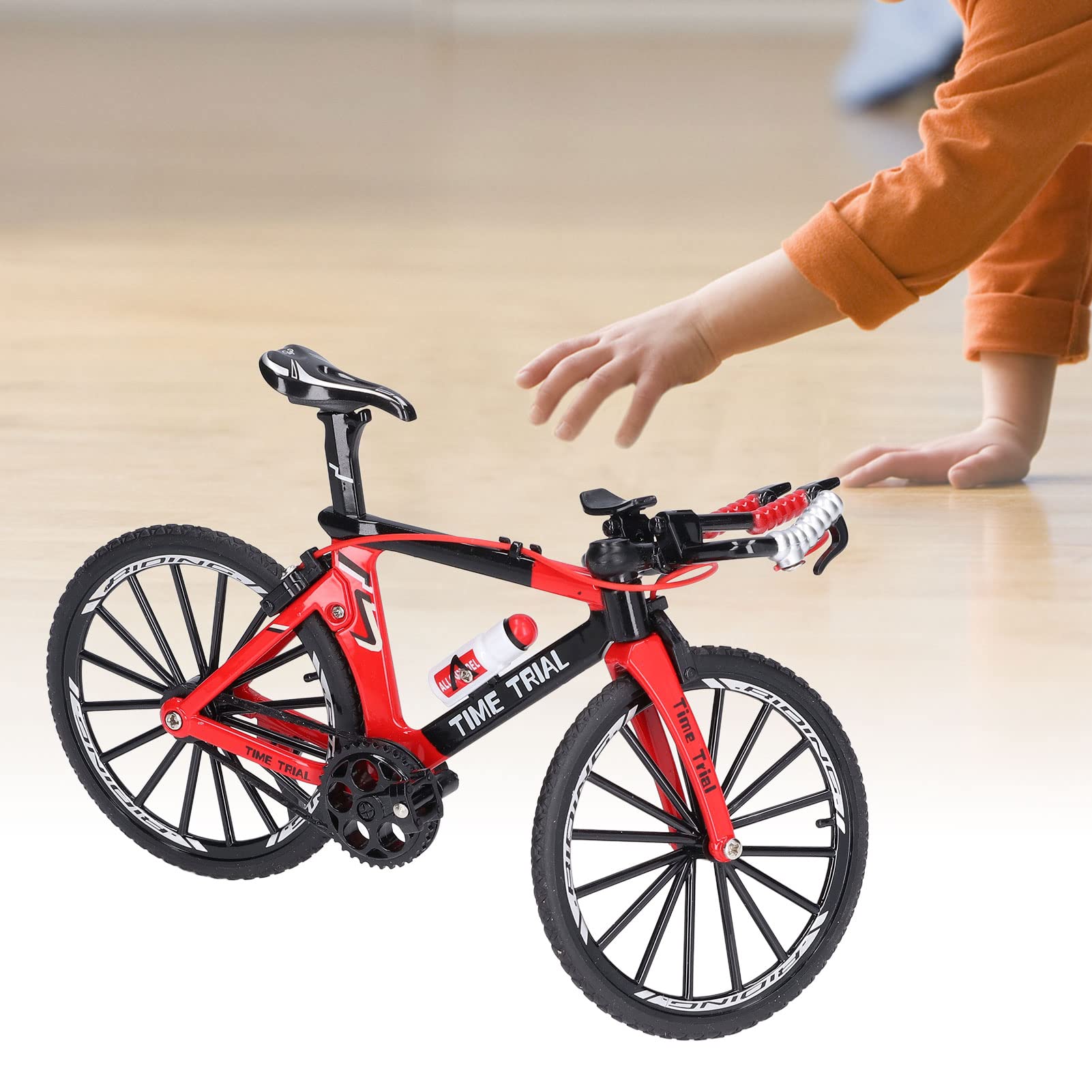 Doigt VTT en alliage Mini modèle de vélo pour la maison, le bureau, le lieu de travail, la décoration, les cadeaux (rouge)
