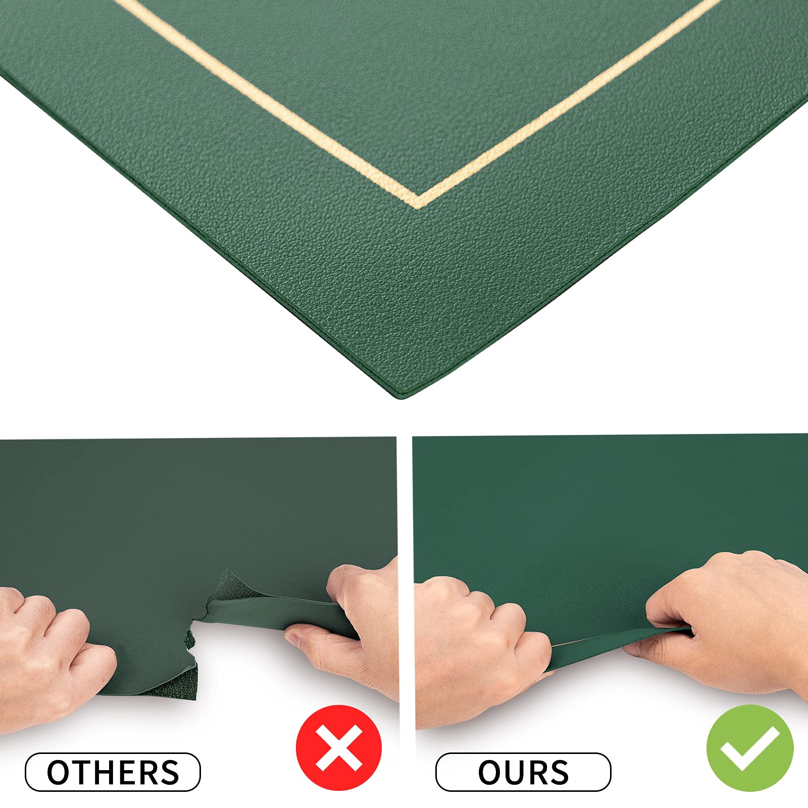 Set 6 Tovagliette Pelle PU 41x31cm + 6 Sottobicchieri - Impermeabili Antiscivolo, Lavabili, Rosso - Foto 9