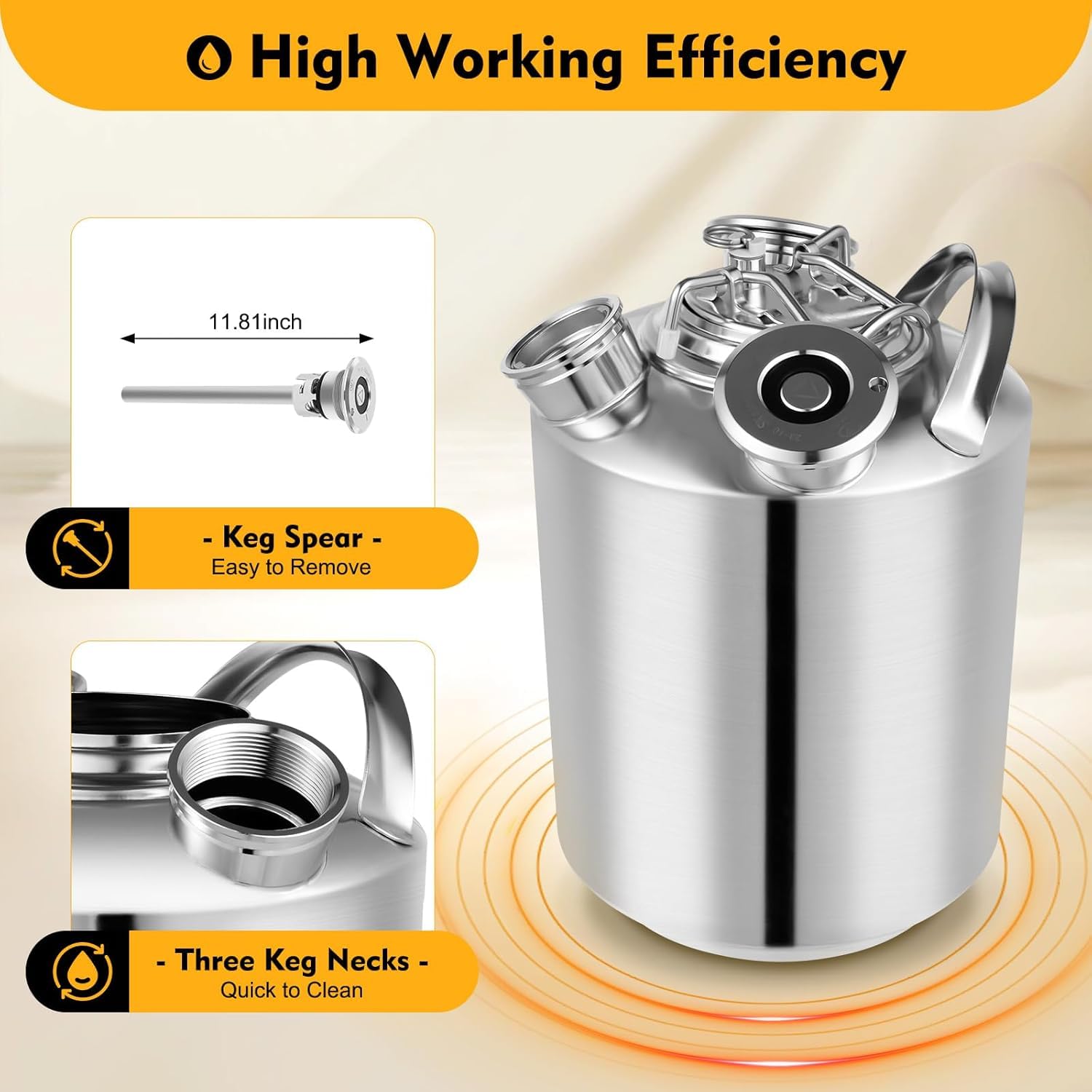 Kit professionale per la pulizia della linea di birra in acciaio inox, per la pulizia della linea di birra in casa, per sistema di barre Kegerator