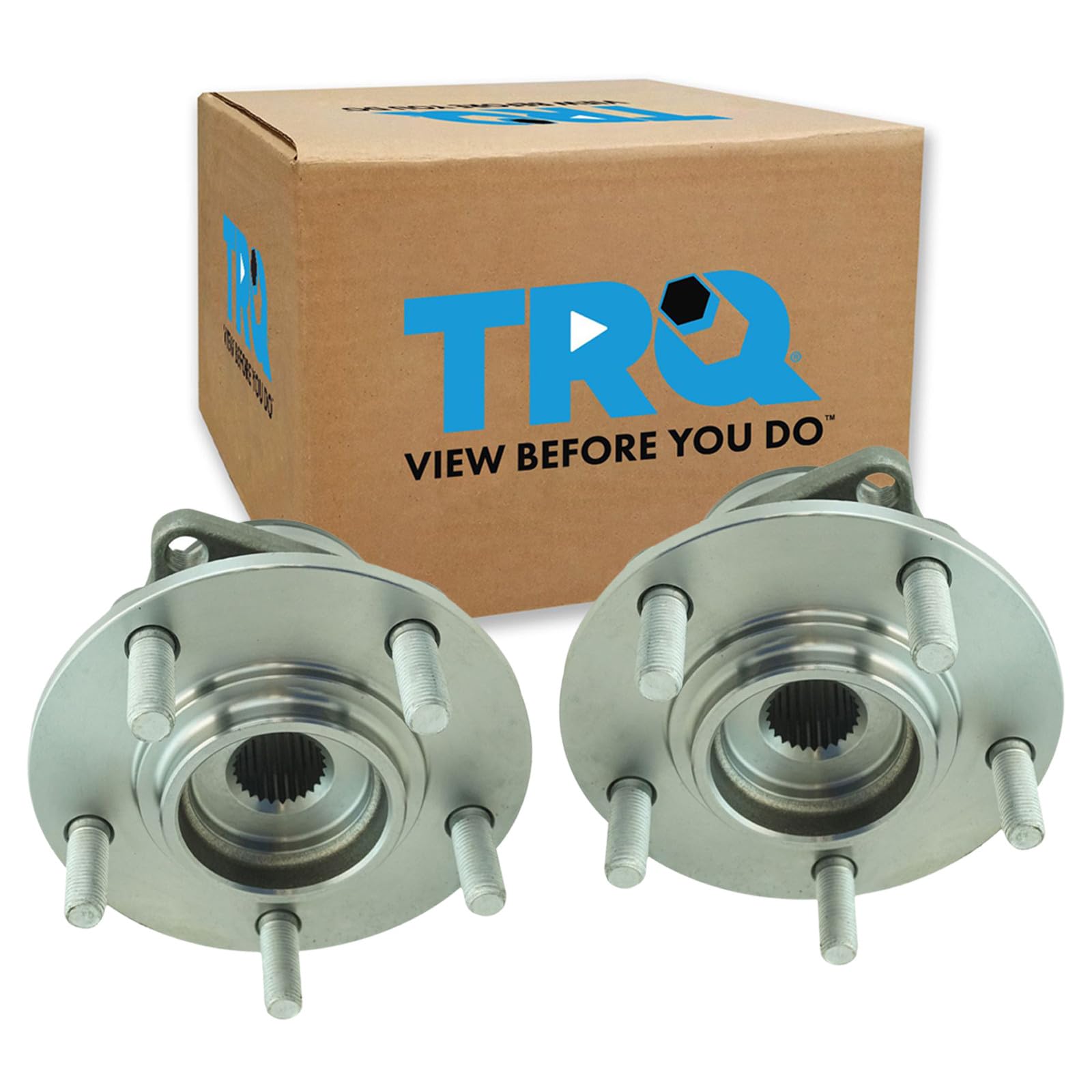 TRQ 2 Piece Rear Wheel Bearing &amp; Hub Assembly Set AWD