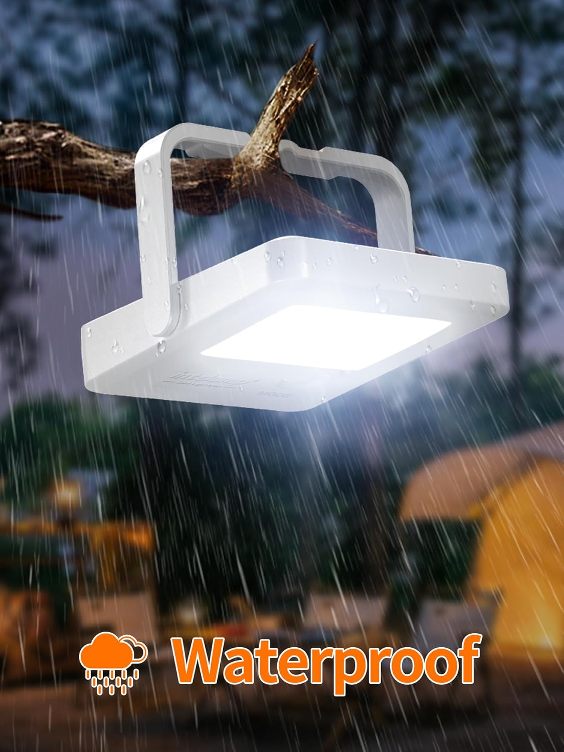 intelamp Gutter Lights Solar Powered, Portable Outdoor Solar Light 2 Pack, Camping Lantern Outdoor Waterproof,2000mAh Emergency Light, Suitable for Fishing, Hiking, Corridor, Aisle