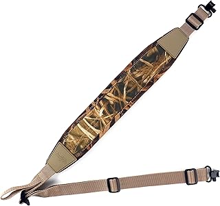 HUNTPAL 2 Point Gun Sling for Rifle Shotgun Crossbow, Comfortable Neoprene Padded Hunting Gun Sling with Swivels and Thumb Hole, Length Adjustable Classic Airsoft Shoulder Strap Gun Strap