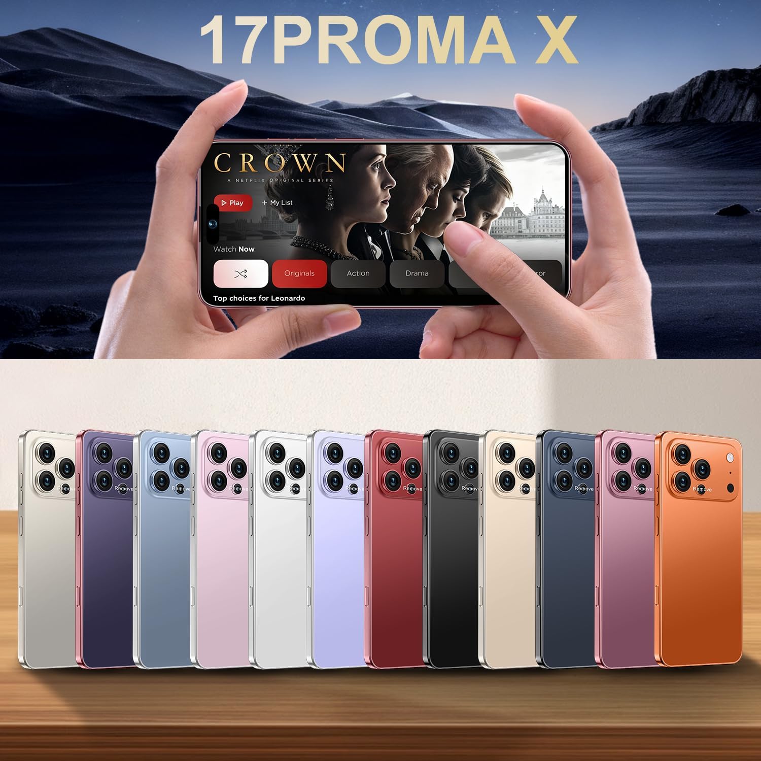 Ecshock 17PM Unlocked Phone | Cell Phone Android 15.0 | 16+512GB Smartphone| 6.99" HD Display | Long Battery Life 7000mAh | 68+108MP Zoom Camera| Fingerprint Lock | with Dual SIM (Rose)