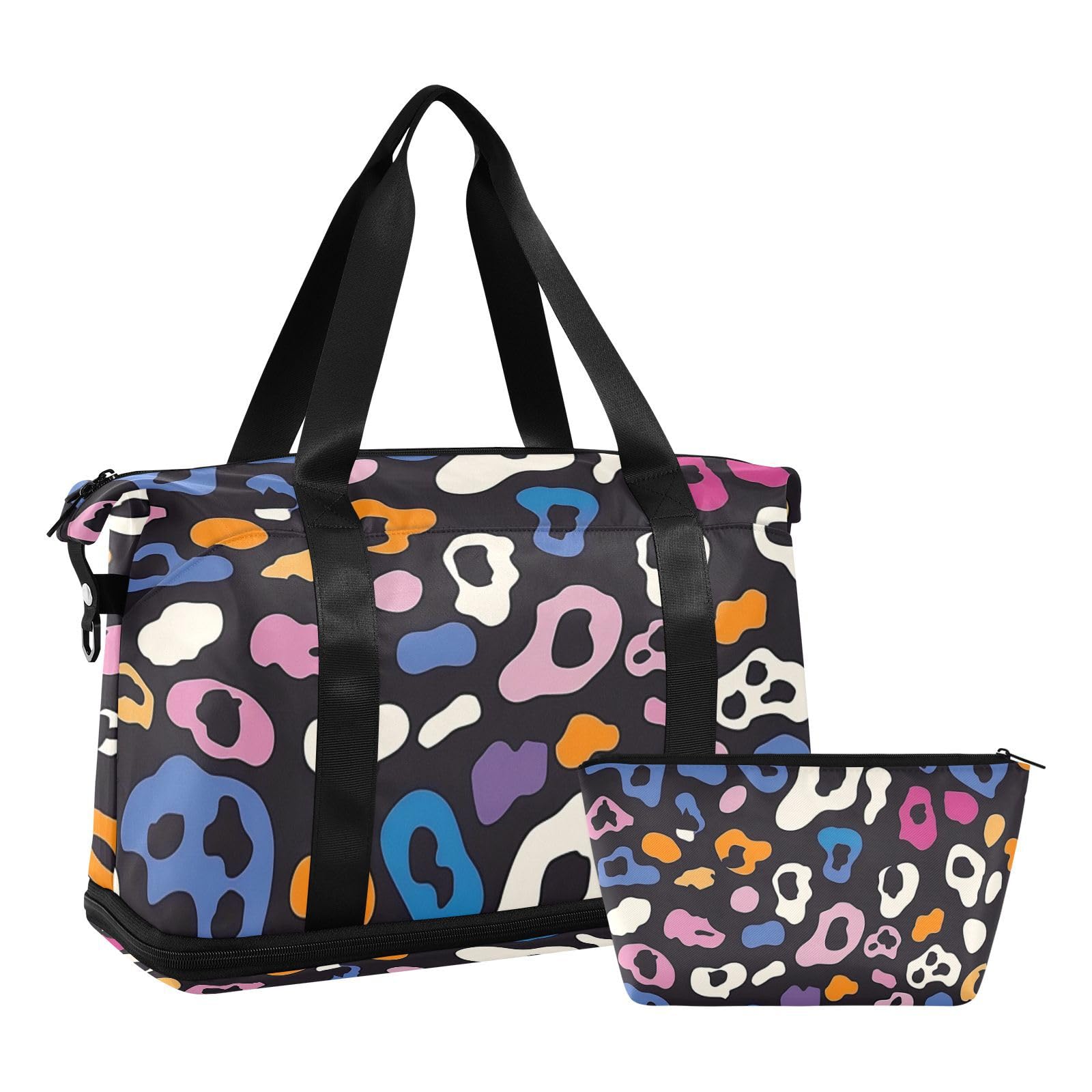 Sac de sport coloré Guépard avec poche humide et sangle réglable, sac d'entraînement pour voyage en avion, grande capacité pour homme et femme