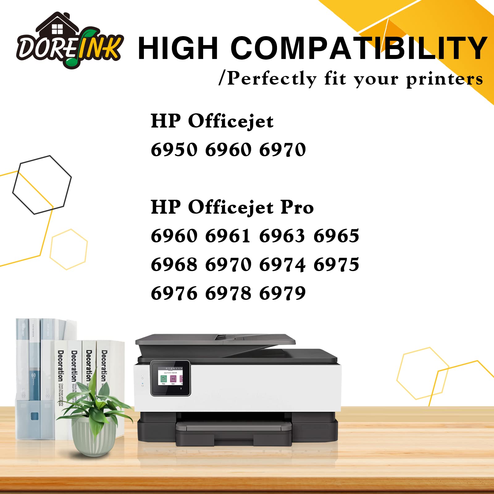 4 Cartouches D'encre Compatibles HP 903XL - Pour Imprimantes Officejet Pro 6970, 6960, 6950 - 7