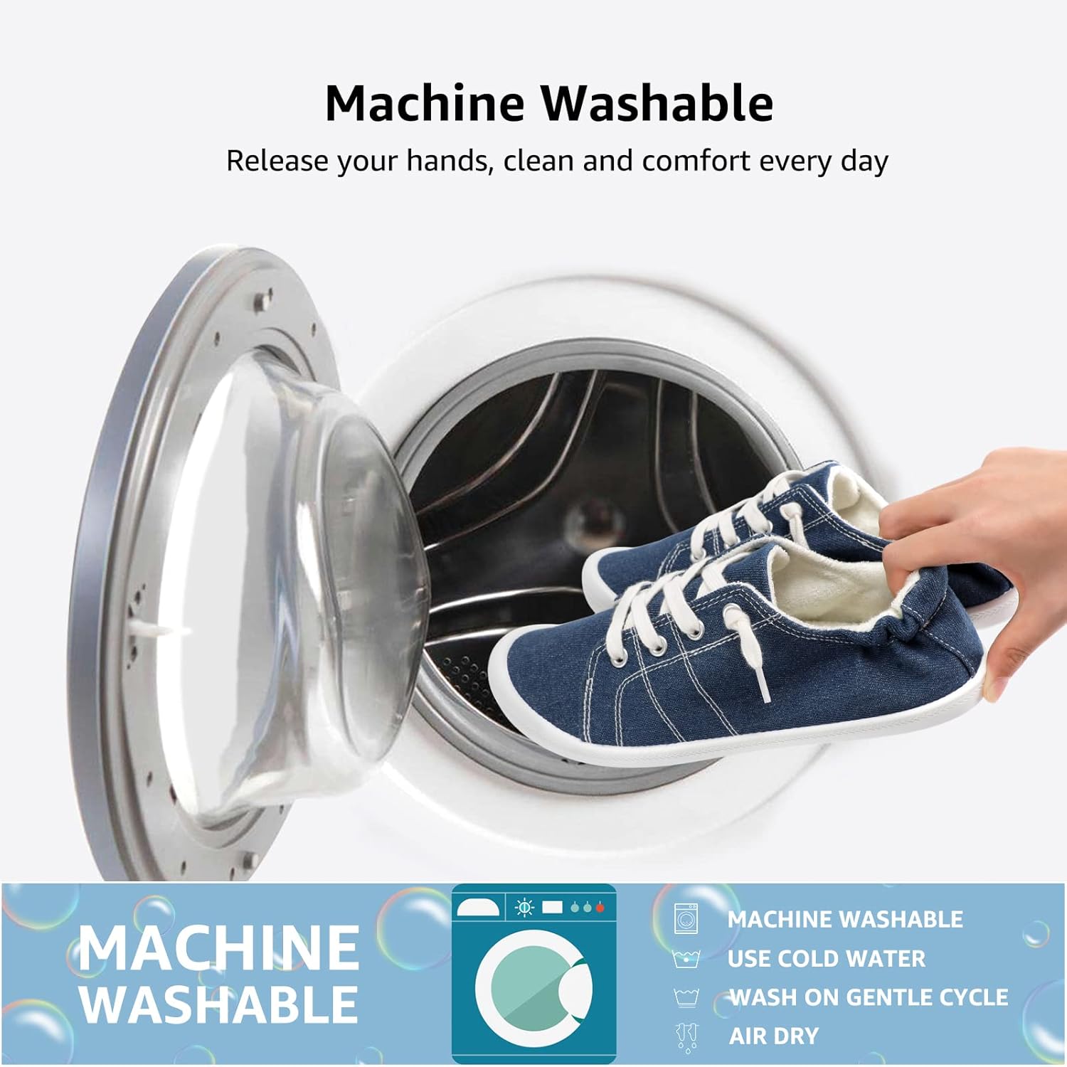 STQ Slip On Canvas Shoes for Womens Casual Fashion Sneakers with Arch Support - Image 2