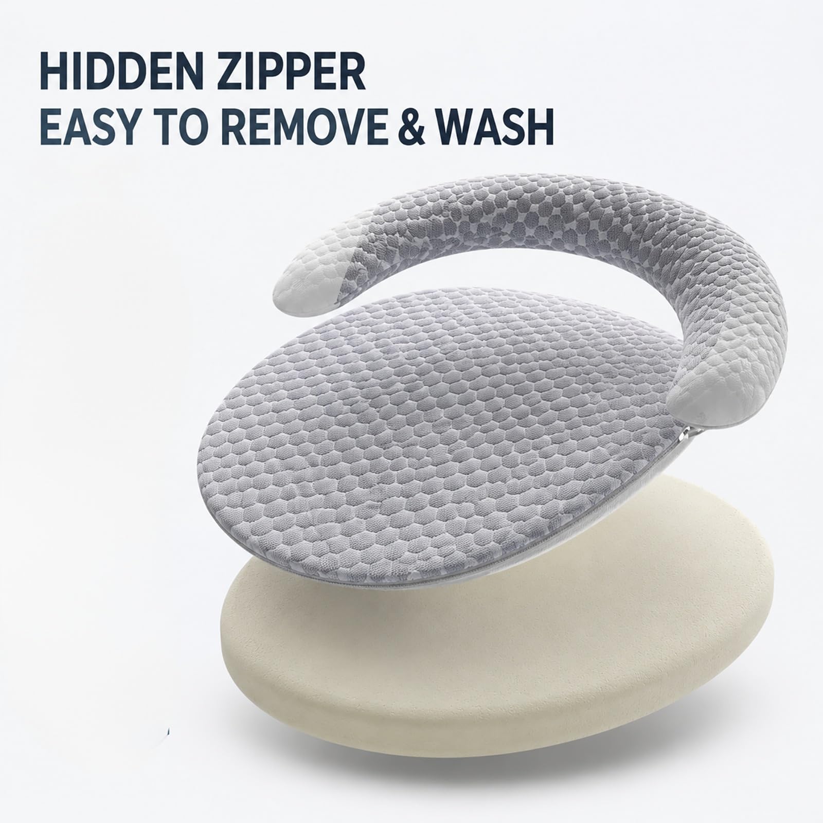 Ergonomiczne Legowisko Chłodzące dla Psa i Kota – Matras 3D Oddychający, Ortopedyczne Wsparcie w Kształcie U, Zdejmowany Pokrowiec, Antypoślizgowa Mata na Wszystkie Pory Roku(XL)