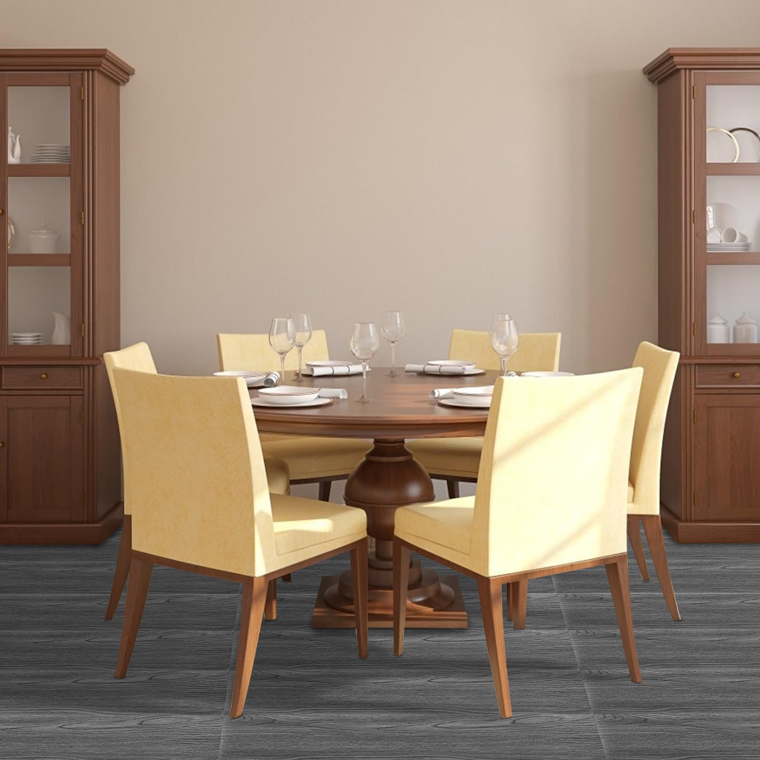 Suelo de PVC autoadhesivo, suelo de vinilo, efecto madera, antideslizante, impermeable, difícilmente inflamable, 10 m²/72 azulejos, gris oscuro roble