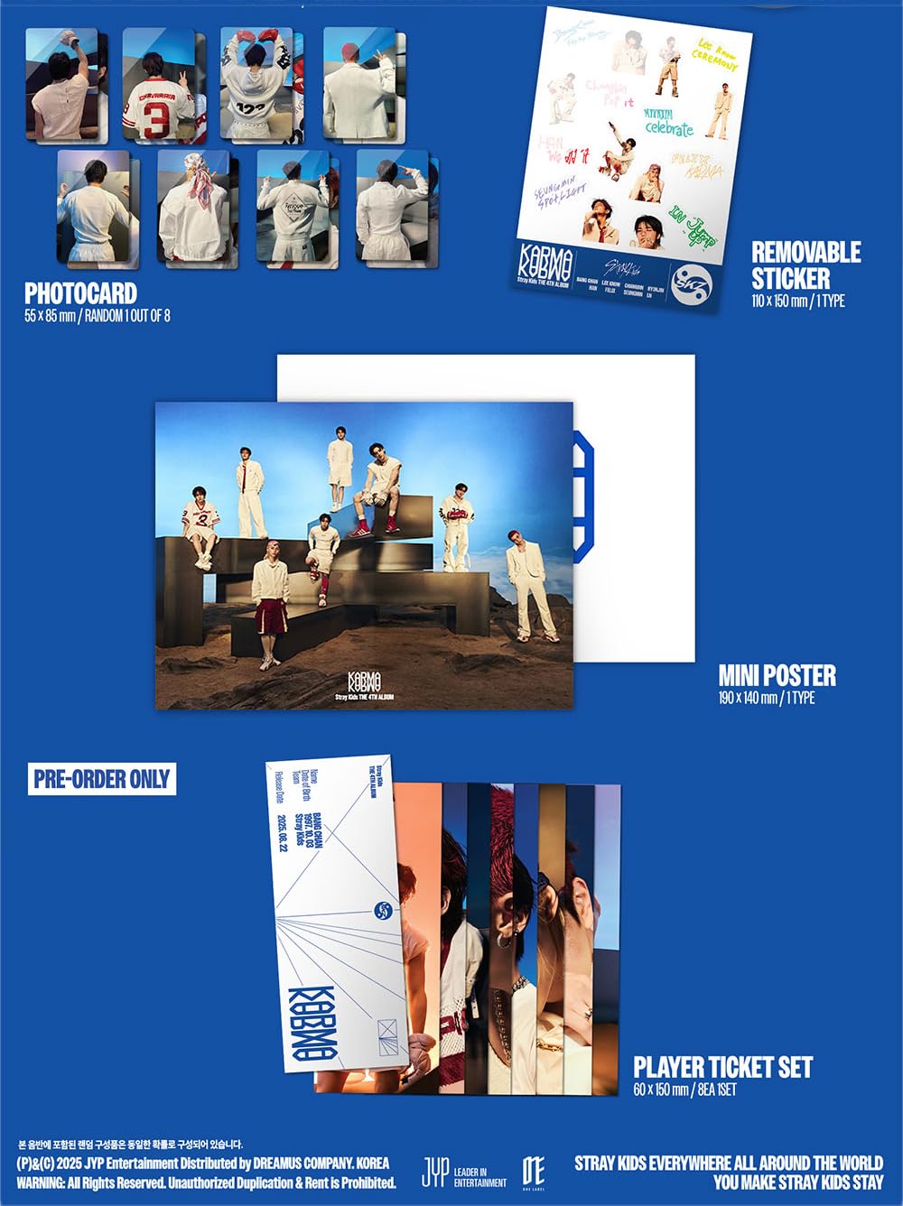 HOORAY. STRAY KIDS KARMA The 4th Album STANDARD. Photo Book+10 Card+Sticker+Poster+POB+GIFT