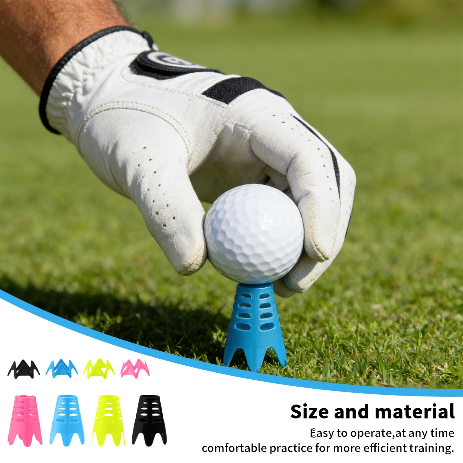 36 Piezas Tees de Golf Reutilizables de Plástico para Simulador, Alfombrilla de Interior