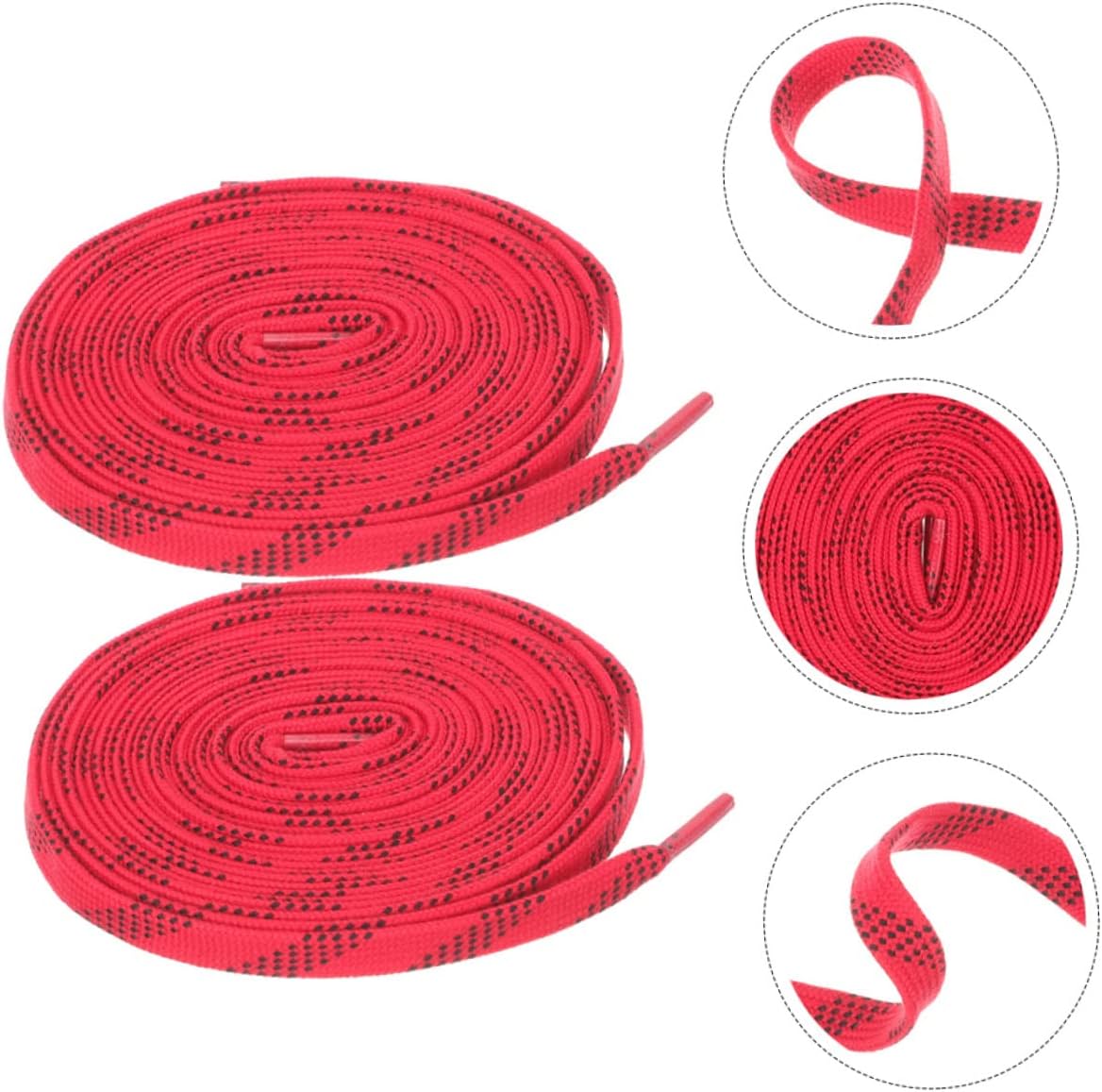Toyvian 2 Pairs Professional Ice Hockey Shoelaces Polyester Flat Laces for Sports Shoes Roller Skates Sneakers Replacement with Stylish Colors for Safe Skating