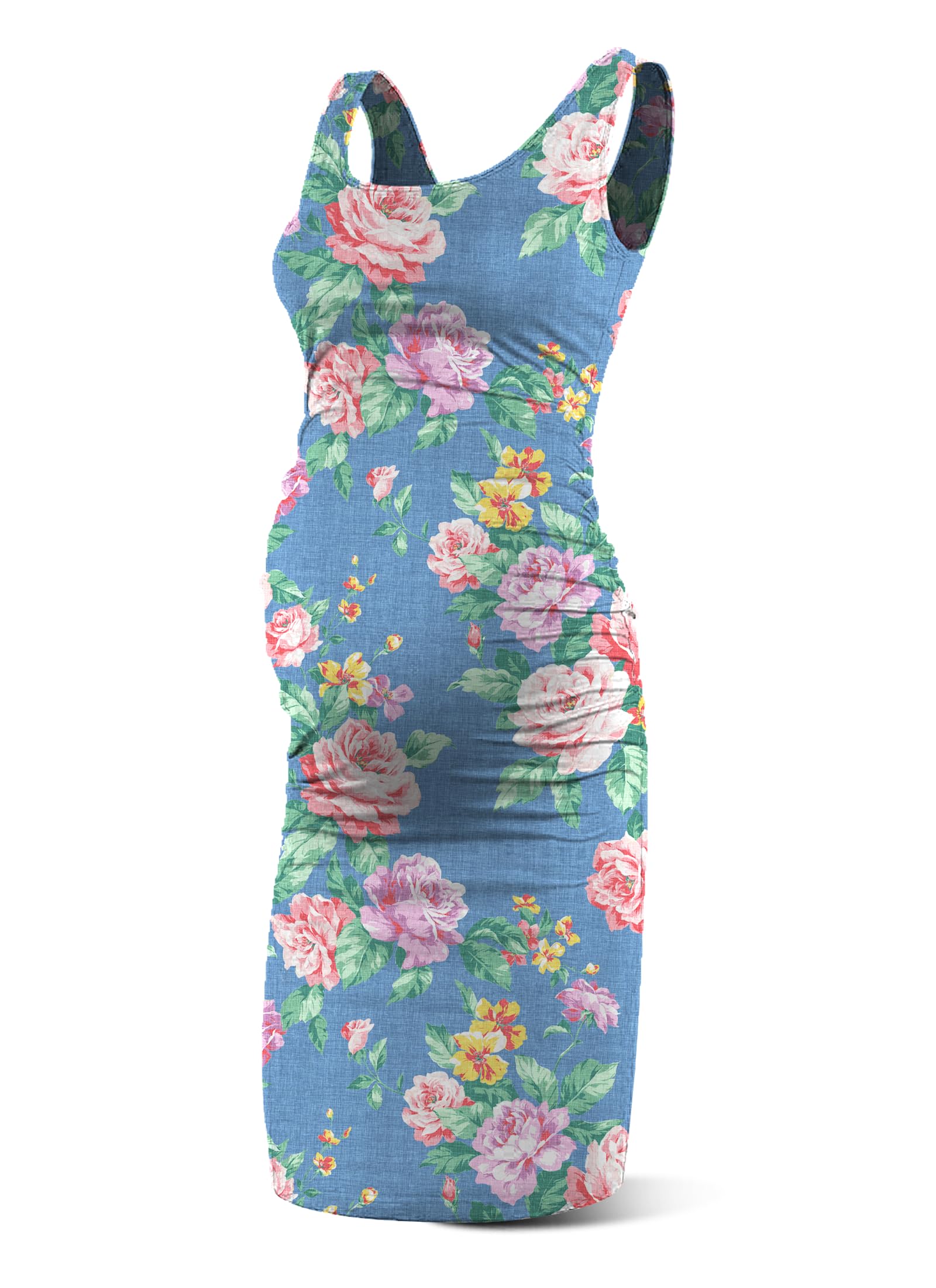 Rnxrbb S-2XL Women Summer Sleeveless Maternity Dress Pregnancy Tank Scoop Neck Mama Clothes Casual Bodycon Clothing