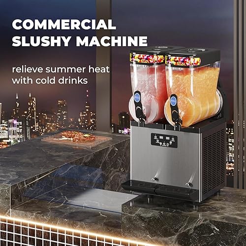 Miniatura 7 de Máquina comercial de granizado - 30L Tanques Máquina comercial para hacer granizados 110 V 1000 W 304 acero inoxidable 304 Máquinas Margarita