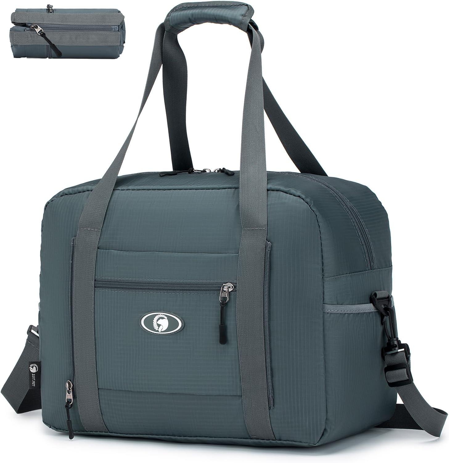 SPAHER for Ryanair Cabin Bags 40x30x20 Underseat Wizzair Carry on Hand Luggage Foldable Travel Duffel Bag 25L Holdall Tote for Women Men for Travel Overnight Hospital Weekend, Grey