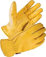 SKYDEER SD2210 Full Grain Deerskin Leather Work Gloves Men Women - Extra Soft, 3D Ergonomic, Cut-Resistant Grip