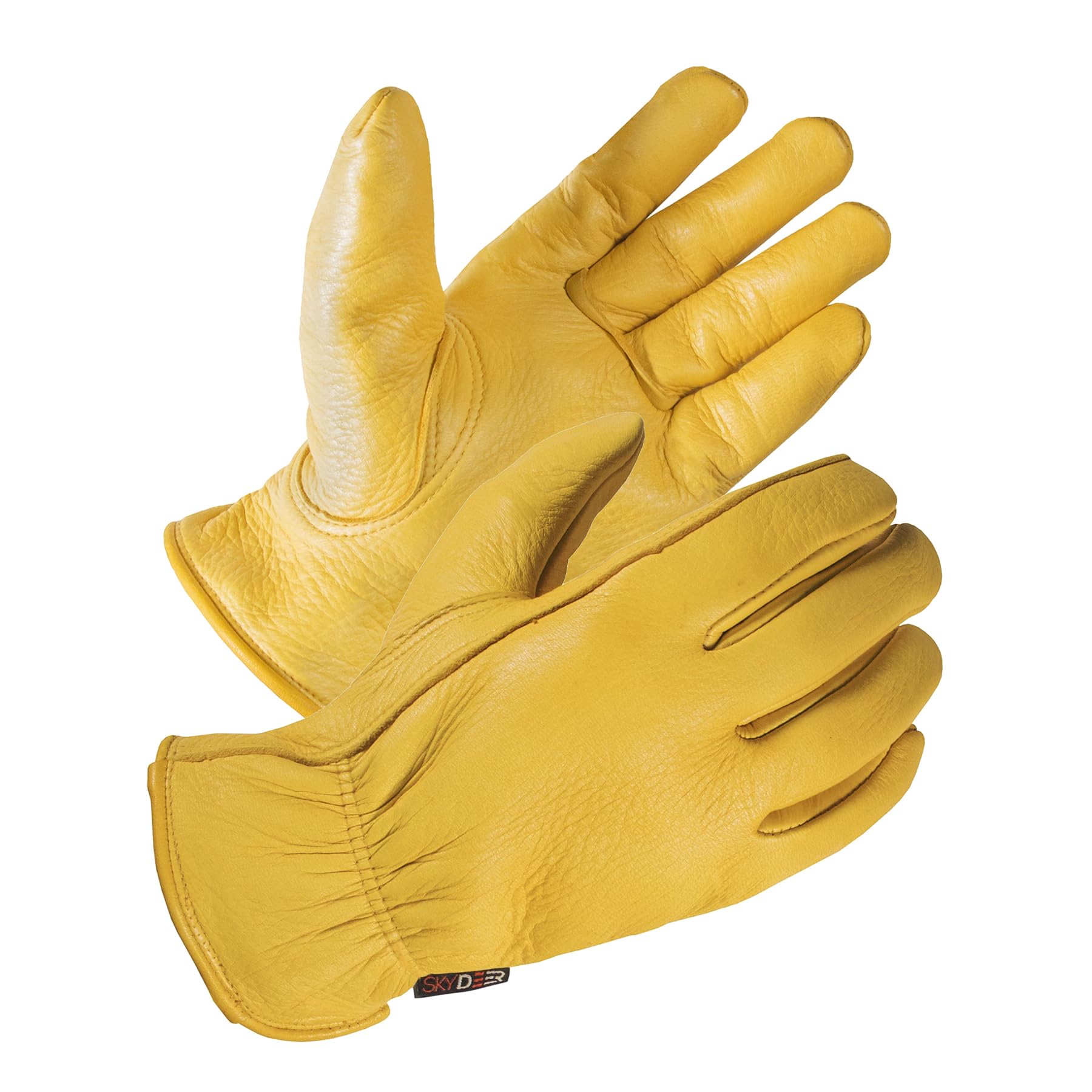 Full Grain Deerskin Leather Gloves for Men and Women, Extra Soft and Hands Protection, 3D Ergonomic Design (SD2210)