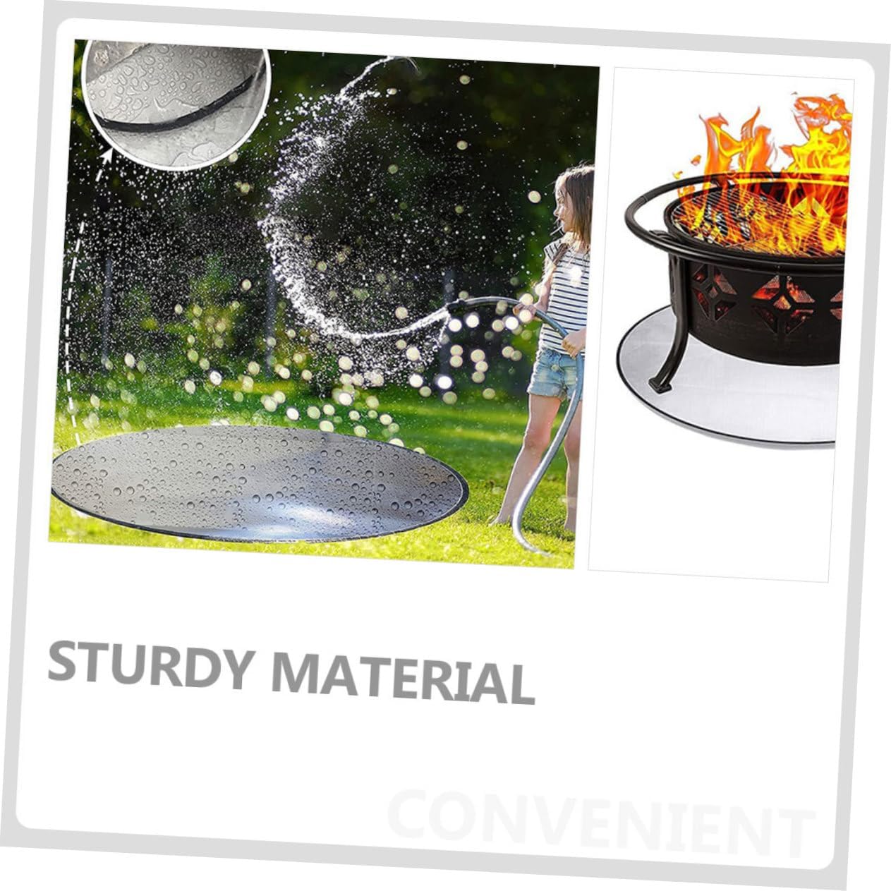 BESPORTBLE Outdoor Fireproof Mat for Fire Pits and BBQ Protective Pad for Grass Deck and Portable Camping Fire Mat Easy to Clean