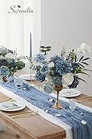 Vista 7 de Serwalin Camino de mesa de gasa de 13 x 35 pulgadas, camino de mesa de gasa para boda, recepción, despedida de soltera, baby shower, camino de mesa