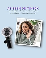 Vista 5 de Micrófono Lavalier inalámbrico profesional para iPhone iPad, micrófono inalámbrico: paquete de 2 unidades con cancelación de ruido, grabación