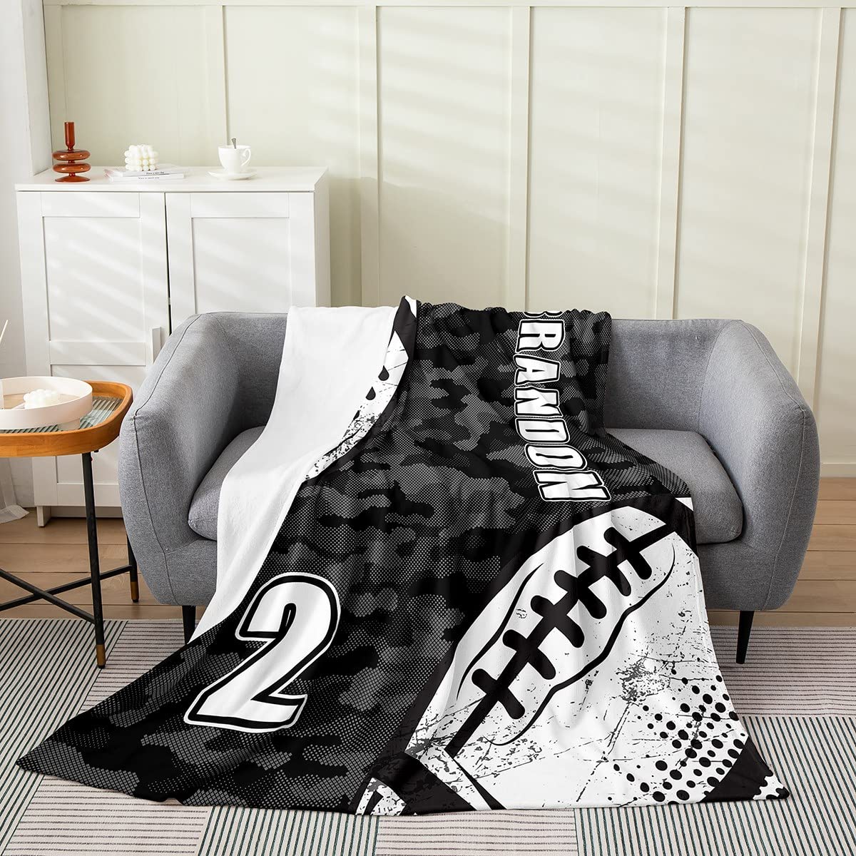 Coperta da calcio sportiva per tutte le stagioni, in pile di flanella, per bambini, ragazzi, ragazze, in microfibra, 150 x 150 cm