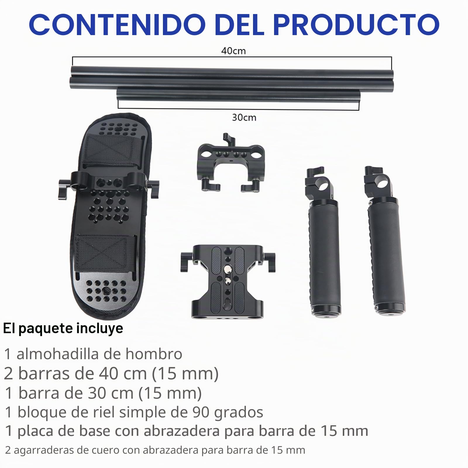 NICEYRIG Sistema de Soporte de Almohadilla de Hombro de 15 mm para cámara réflex Digital sin Espejo, Plataforma de rodaje de vídeo Estable con Placa Base Universal - 435