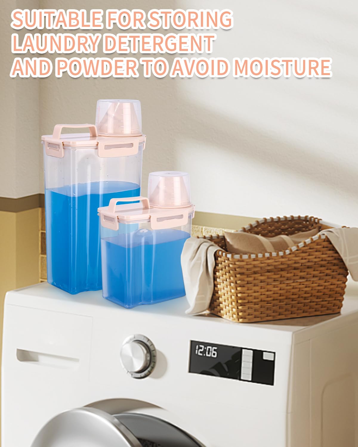 Jutyum 2 Contenedor Comida Perro 3+1.7L, Dosificador Detergente, Botes Almacenaje Cocina, Pienso Perros, Botes Hermeticos