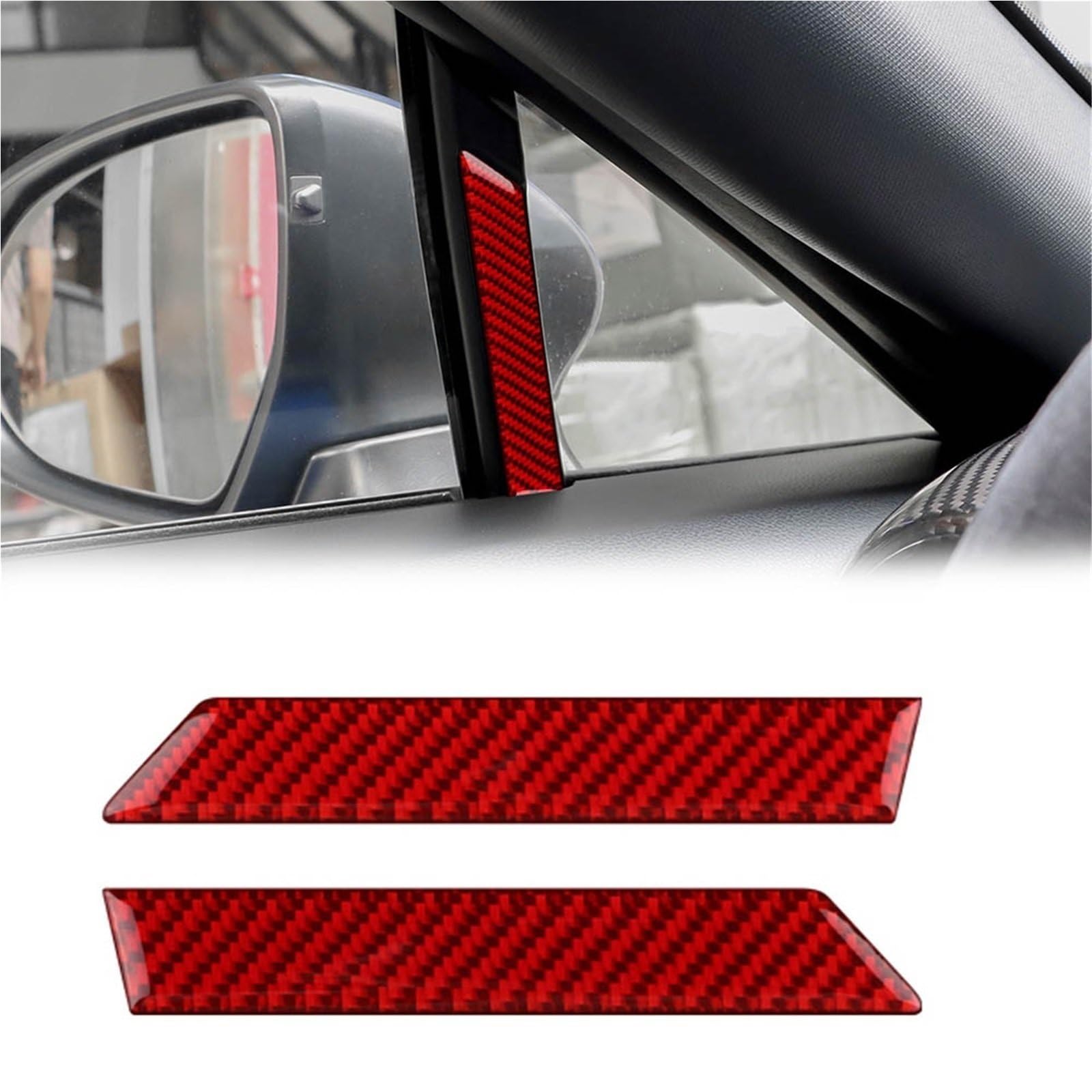 Interior Decoration for Subaru BRZ for Toyota GR86 2021-2024 Carbon Fiber Sticker RHD LHD Car Window Decoration Interior Accessories(Black- Silver)