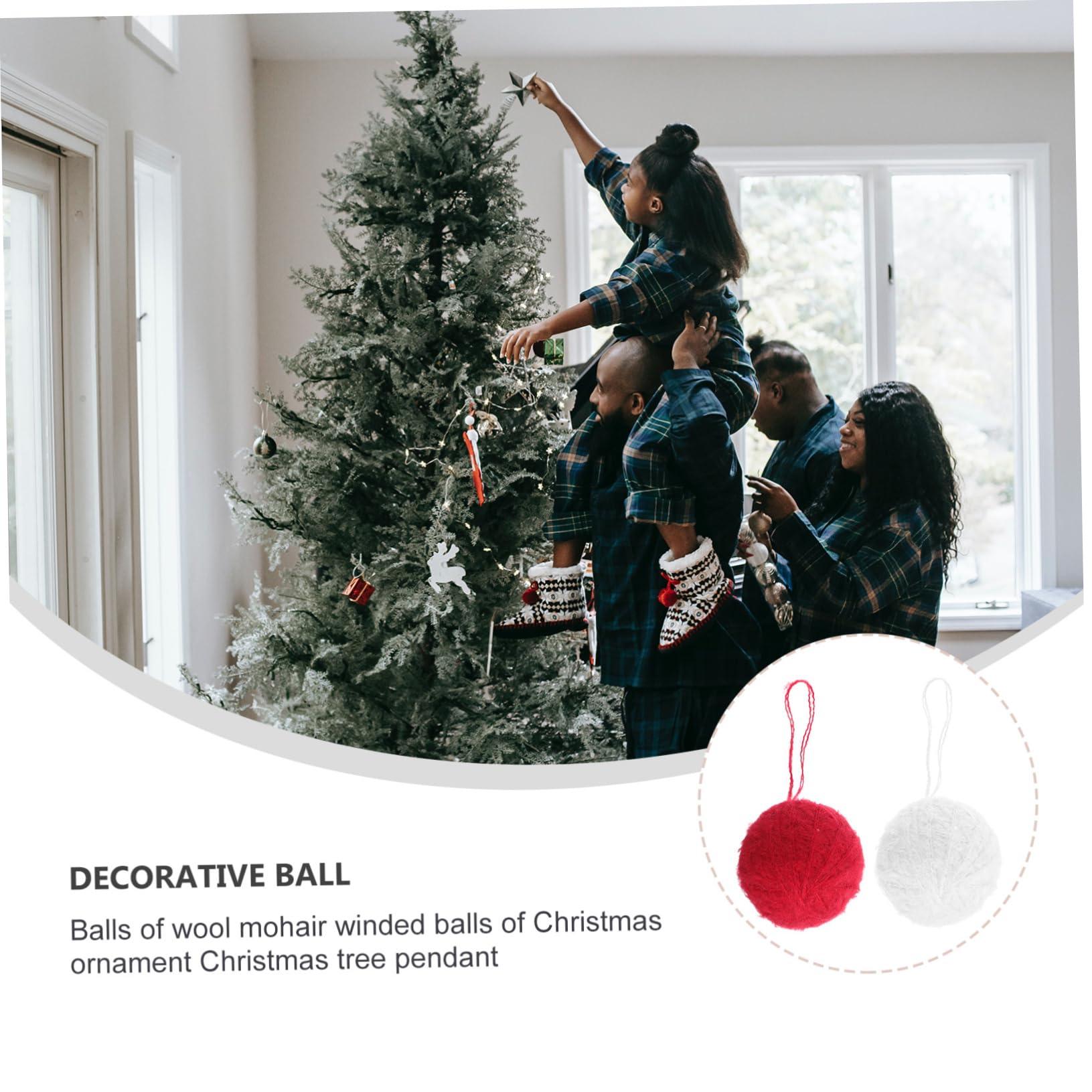 Cabilock 6 Sätze Wollknäuel Weihnachtsdekoration Weihnachtskugeln Lichterketten Aufblasbares Niedliches Raumdekor Weihnachtsbaumteppiche Weihnachtsbeleuchtung Herbstschmuck 10 Stück * 6