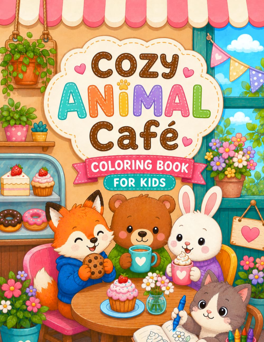 Cozy Animal Café - Coloring Book