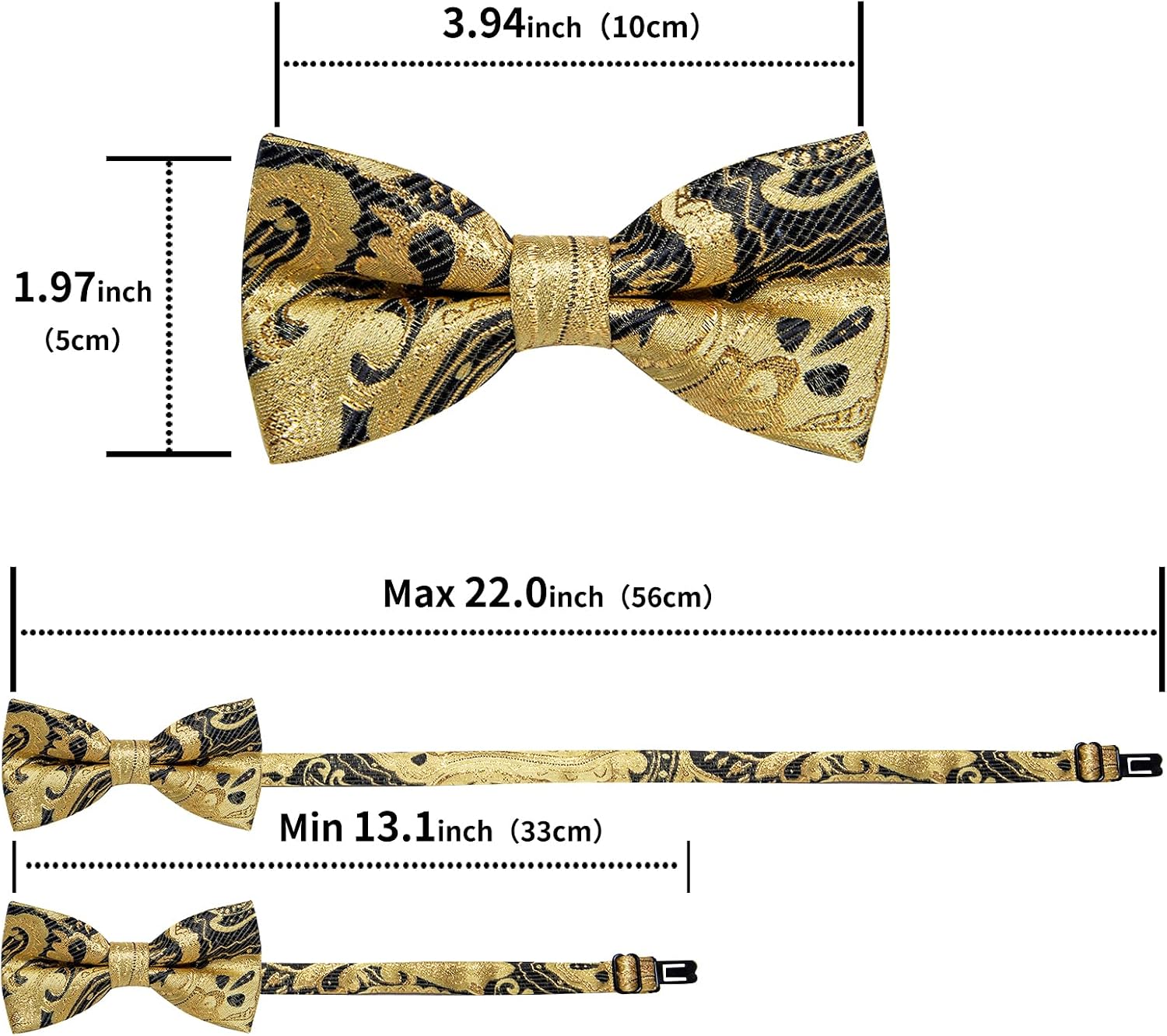 DiBanGu Boys Pre-tied Bow Tie,Silk Adjustable Bowtie and Pocket Square for Age 8-14 Kids Bowtie Wedding School Ceremony Party