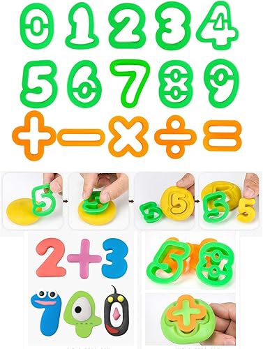 Miniatura 5 de Juego de herramientas de moldes de letras para niños, 69 piezas, accesorios, rodillos y cortadores, varios moldes de animales de plástico y