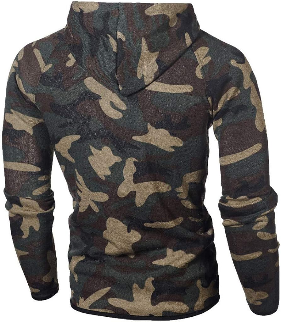 Fashion Men's To Keep Warm Zipper Winter Camouflage Sweatshirt Top Ice Agent Jacket at  Men’s Clothing store