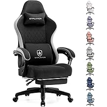 GTPLAYER Gaming Chair, Computer Office Chair with Pocket Spring Cushion, Linkage Armrests and Footrest, High Back Ergonomic Computer Chair with Lumbar Support Task Chair with Footrest(Black)