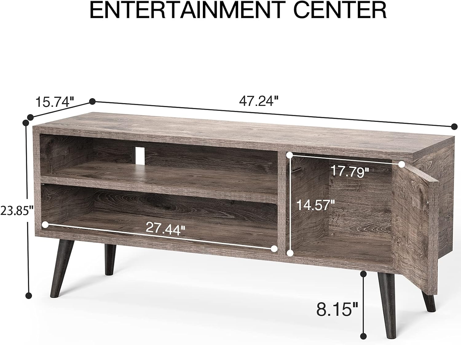 TV Console Table with Storage for TVs up to 55-in, Retro TV Stand for Media Cable Box Gaming Consoles, Mid-Century Modern TV Stand & Entertainment Center Wood TV Stand for Living Room Bedroom,APRTS01G : Home & Kitchen