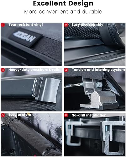 Miniatura 3 de Logan Cubierta Tonneau suave enrollable para Ford Ranger 1983-2011, fundas para caja de camioneta compatibles con Ford Ranger Regular Standard Super