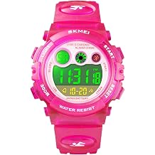 cofuo Kids Digital Sport Watch for Boys Girls, Kid Waterproof Electronic Multi Function Casual Outdoor Watches, 7 Colorful LED Luminous Alarm Stopwatch Wristwatch