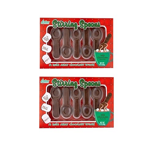 Dos cucharas agitadoras de chocolate con leche de 5 unidades