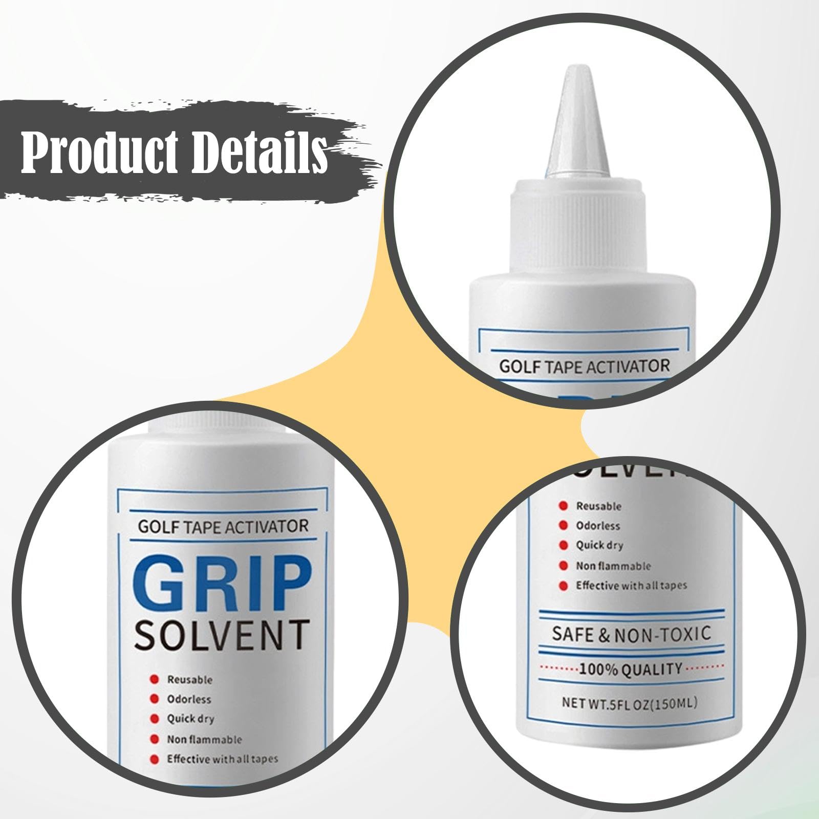 Outil pour Enlever Les Solvants des Grips de Golf – Pratique, à Séchage Rapide et Inodore