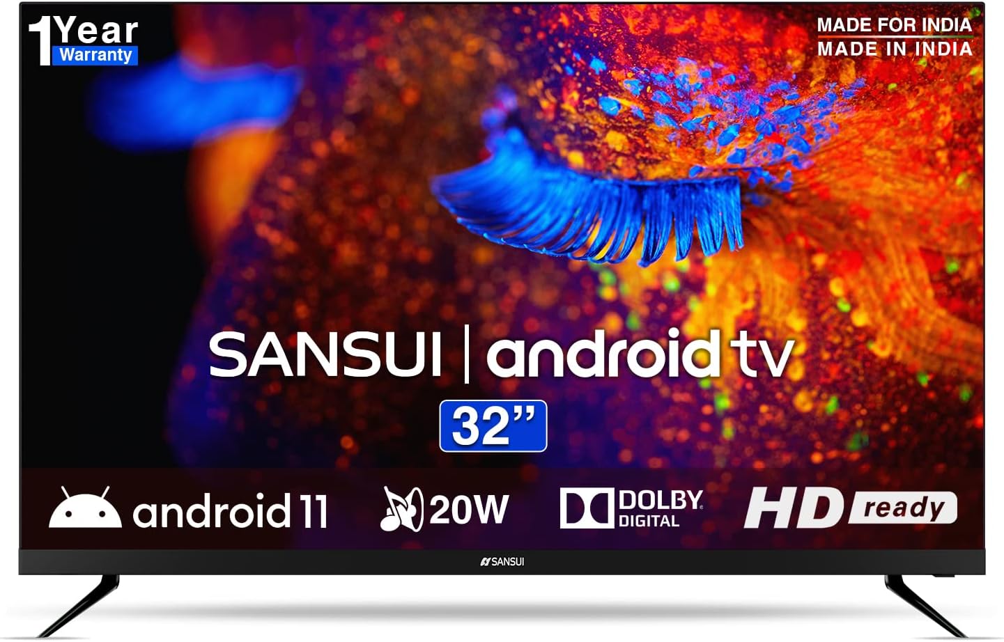 SANSUI Prime Series 80 cm (32 inch) HD Ready Smart A+ LED Android TV ...