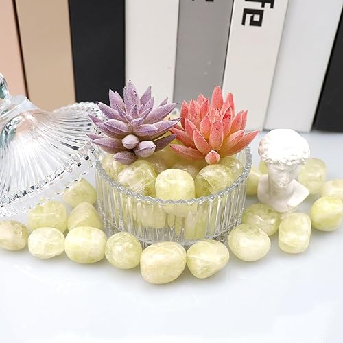 Miniatura 5 de QINJIEJIE Piedras pulidas de citrino, cristales caídos, piedras preciosas a granel, piedras de cristal curativo, juego de cuarzo, piedra decorativa