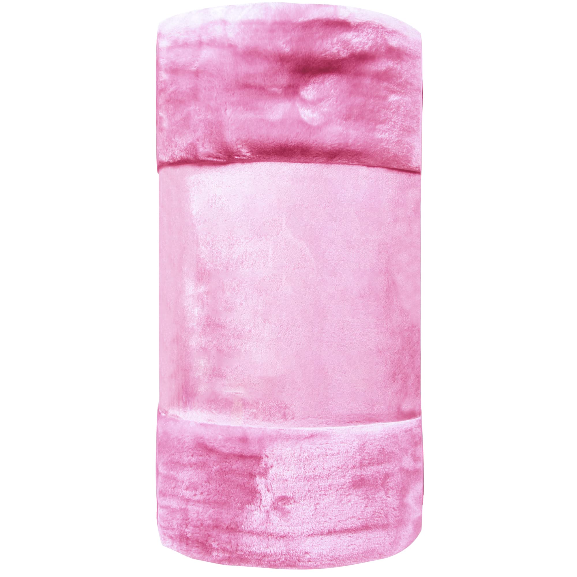 Olivia Rocco Soft Velvet Touch Throw Blankets Extra Large Sofa Bed Blanket Raschel Throws, 200 x 240 cm Blush Pink — image 1