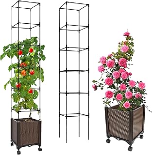 10 Planters With Trellis Ideas for Small Patios and Vertical Gardens 103 Jayhalo 71inch Planter Boxes Outdoor, 3-in-1 Planter Box with Trellis wi...