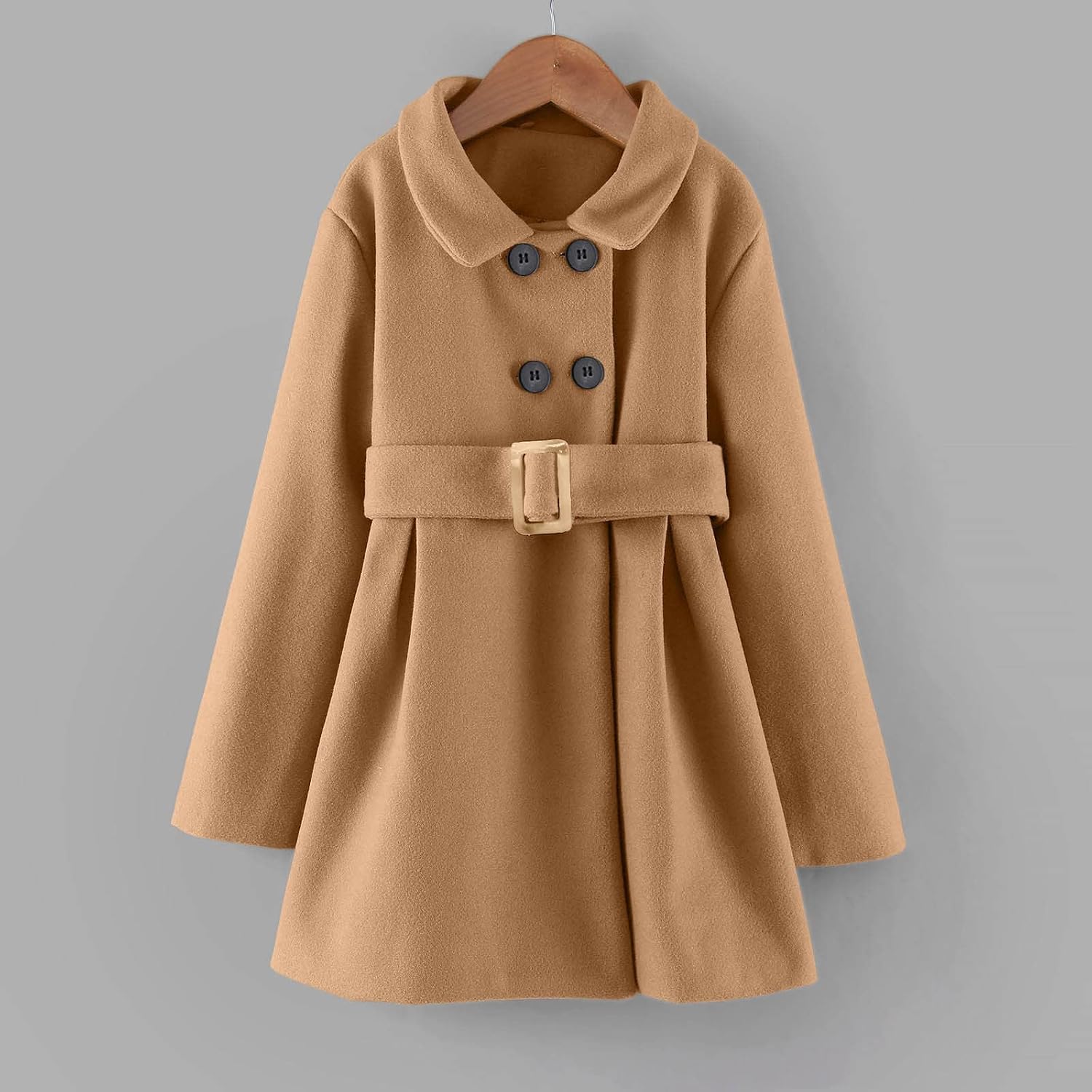 Toddler Girls Winter Windproof Coat Jacket Kids Warm Fleece Outerwear Jacket Car Seat Coats for (Coffee, 5-6 Years)