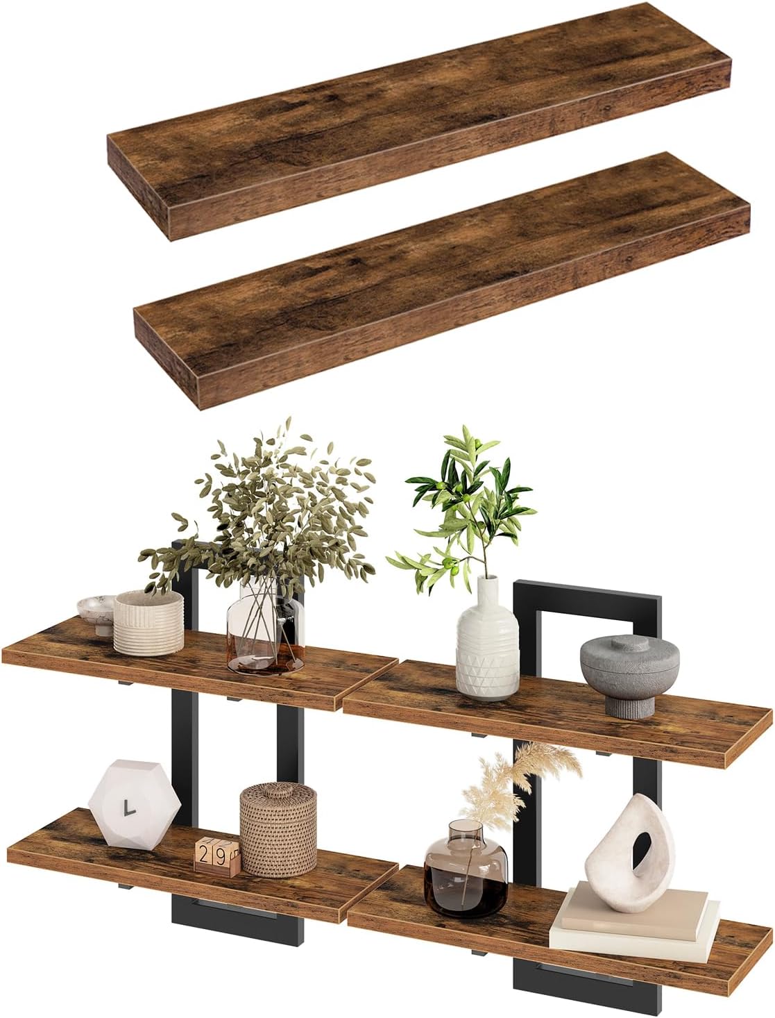 Amazon.com: HOOBRO 31.5 Inch Floating Shelves Set of 2, 15 Inch Wall ...