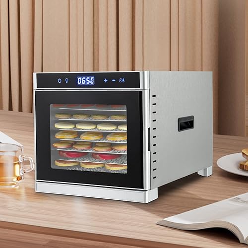 Miniatura 4 de Deshidratador de alimentos de 700 W, máquina deshidratadora de acero inoxidable con temporizador digital ajustable de 24 horas y pantalla LED,