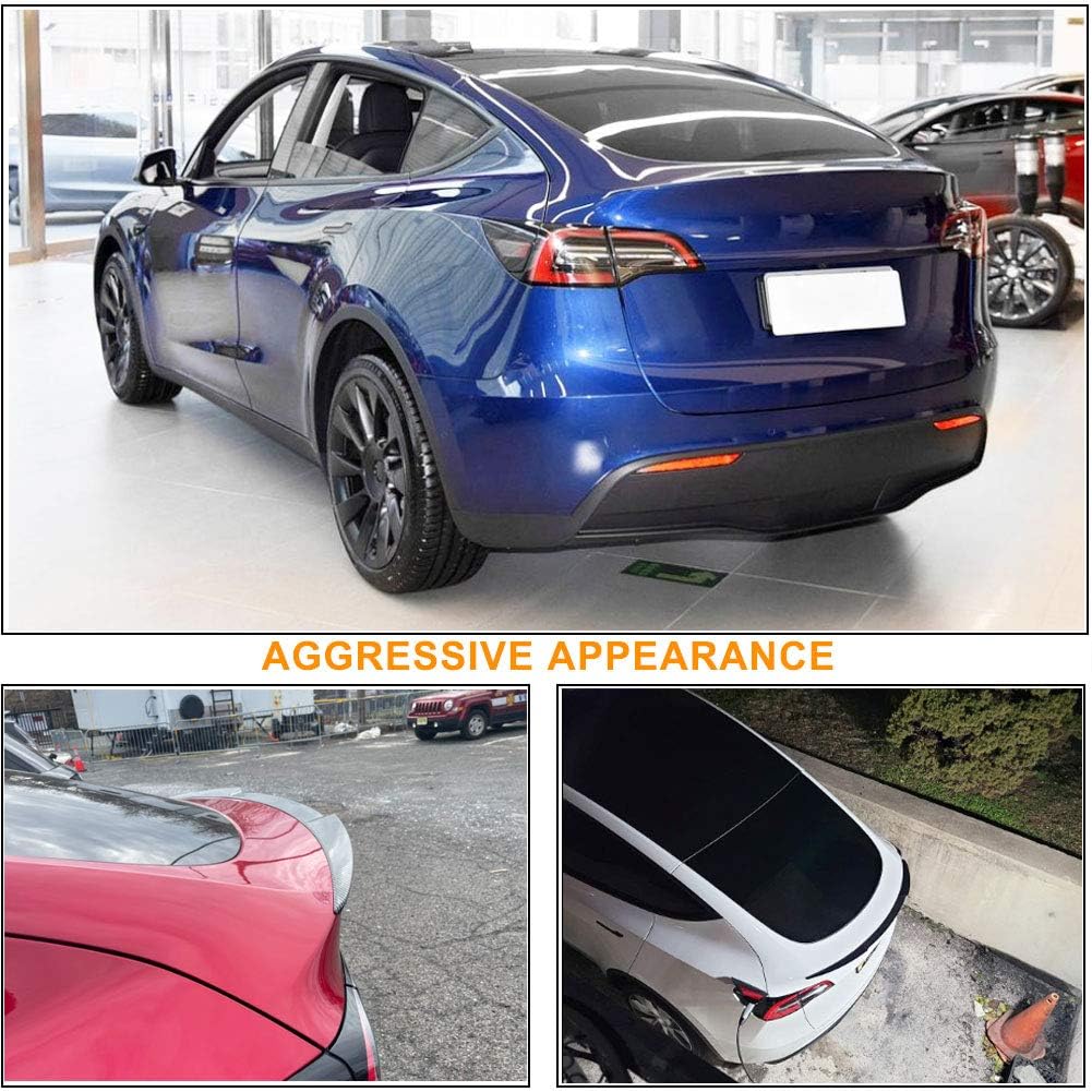 Carbon Fiber Rear Trunk Spoiler Fits for Tesla Model Y 2020-2021 Car Spoiler Wing Performance Rear Trunk Lid Tail Car Styling Kits for Tesla Model Y Accessories