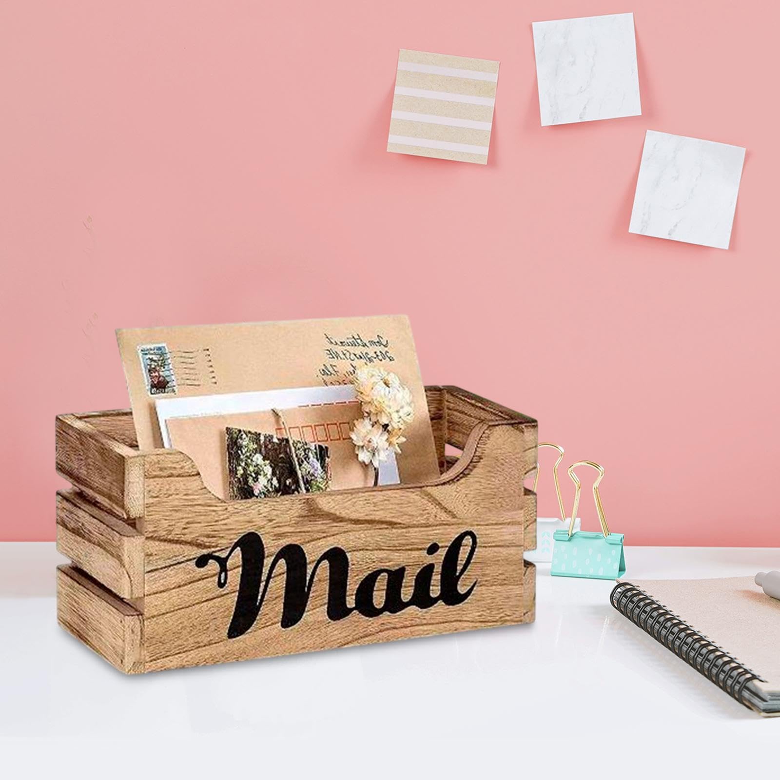 Gralara Organizador de de Madera, Porta Cartas, Regalo de Inauguración de La Casa, Versátil, Montado en La Pared