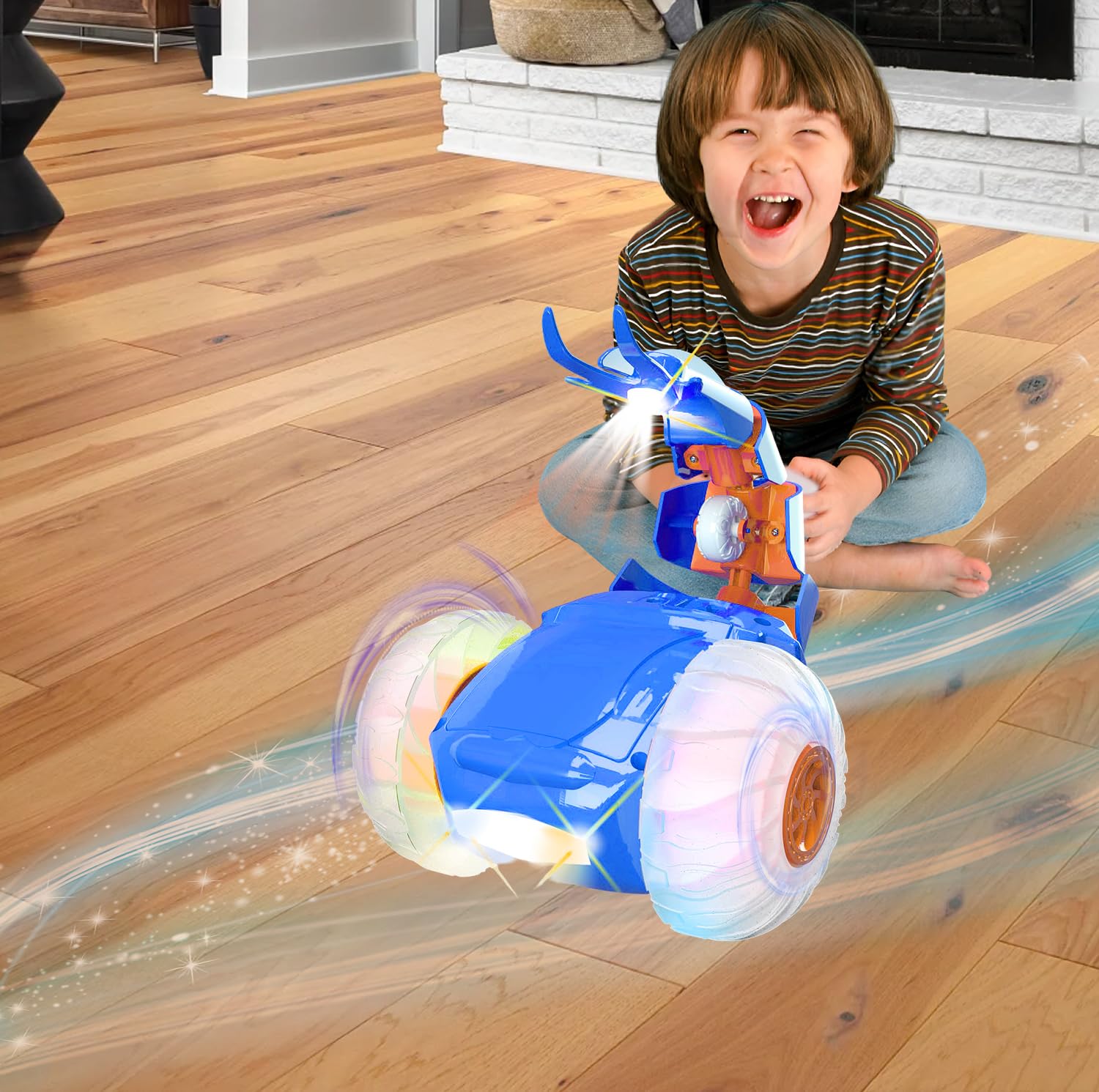 Condition photo showing As Is for Mindscope Turbo Twister Blue Stinger Stunt Action RC Vehicle 49 MHz