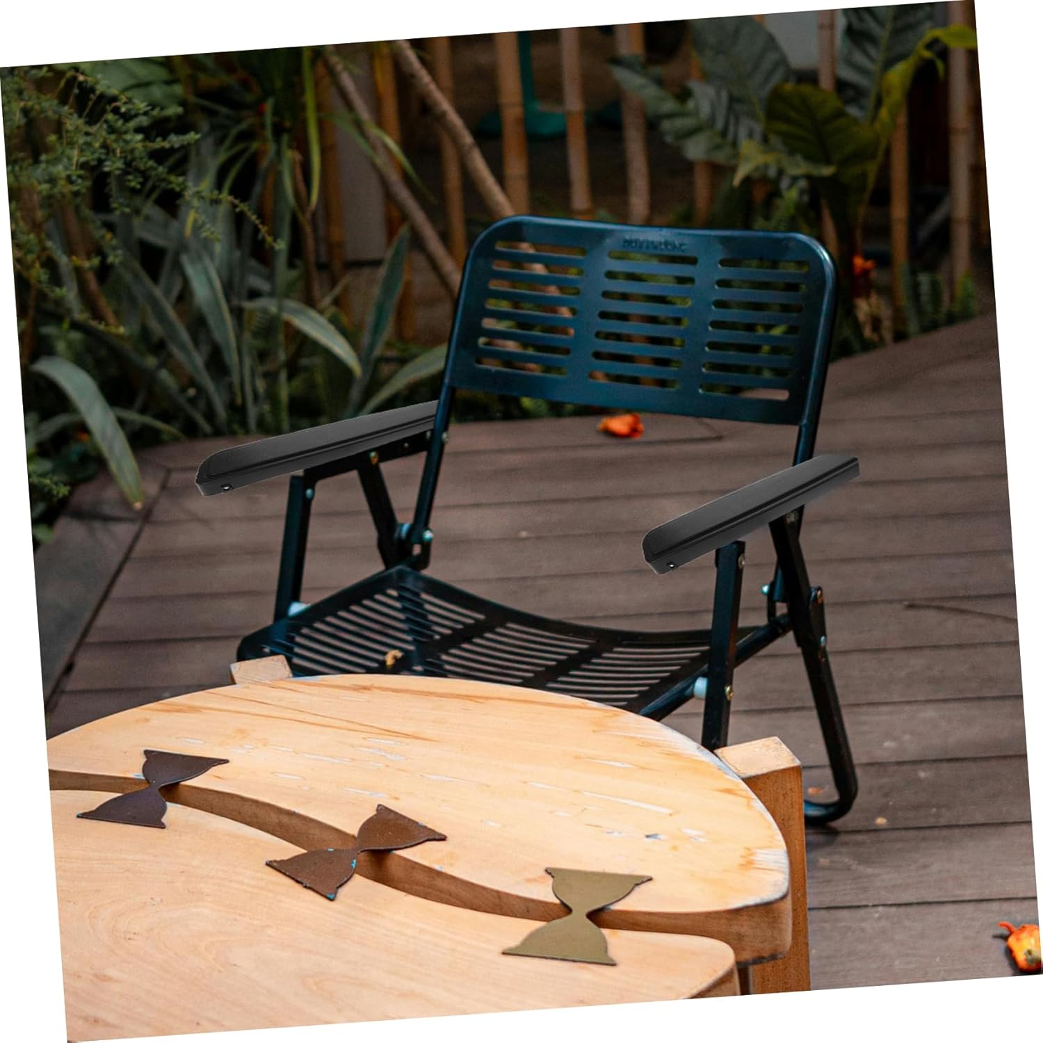 Mikikit 1 Pair Folding Chair Arm Pads Weatherproof Cushions for Beach Camping Home Use Multifunctional Armrest Support for Recliners Folding Chairs Lightweight Portable Design